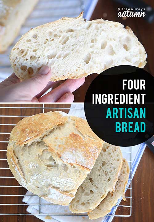 Crazy easy homemade 4 ingredient artisan bread recipe best crafts and