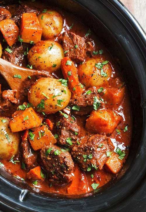 Slow Cooker Beef Stew with Butternut, Carrot and Potatoes Recipe - Best ...