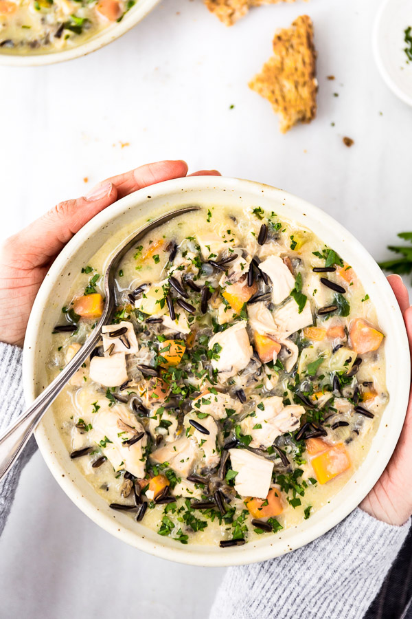 Lightened Up Creamy Chicken and Wild Rice Soup - Best Crafts and Recipes