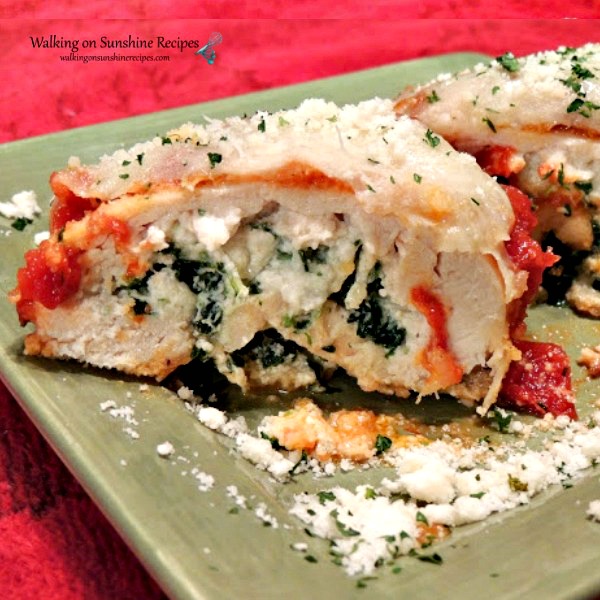 Stuffed Chicken with Cheese, Spinach and Tomatoes Recipe