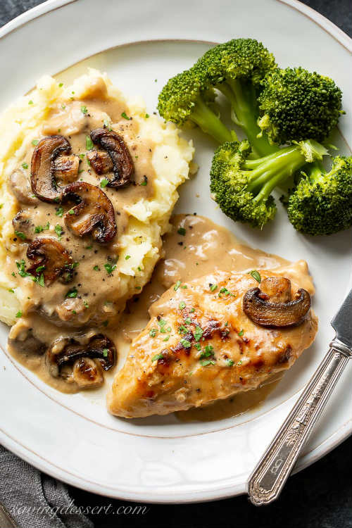 Smothered Chicken in Mushroom Wine Pan Sauce. - Half Baked Harvest