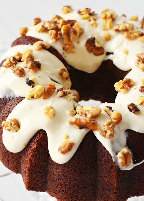 Banana Bundt Cake with Walnut Cream Cheese Frosting Recipe - Best ...