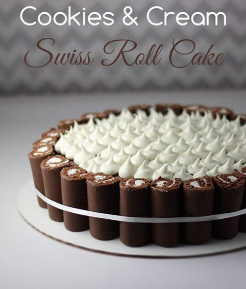 Swiss Roll Cookies and Cream Cake Recipe Best Crafts and