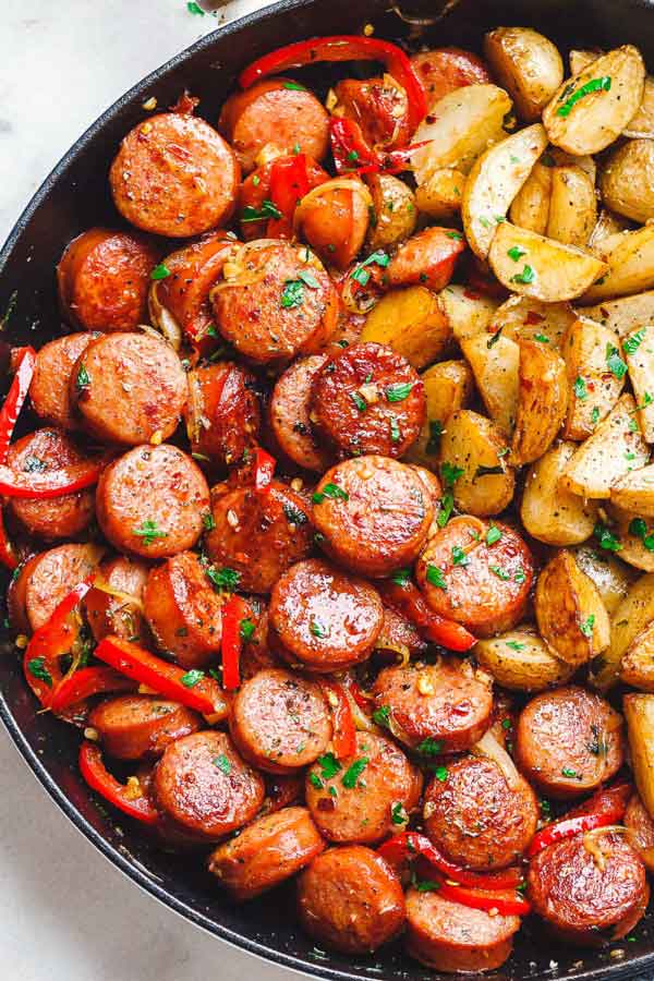 20-Minute Smoked Sausage and Potato Skillet Recipe - Best Crafts and ...