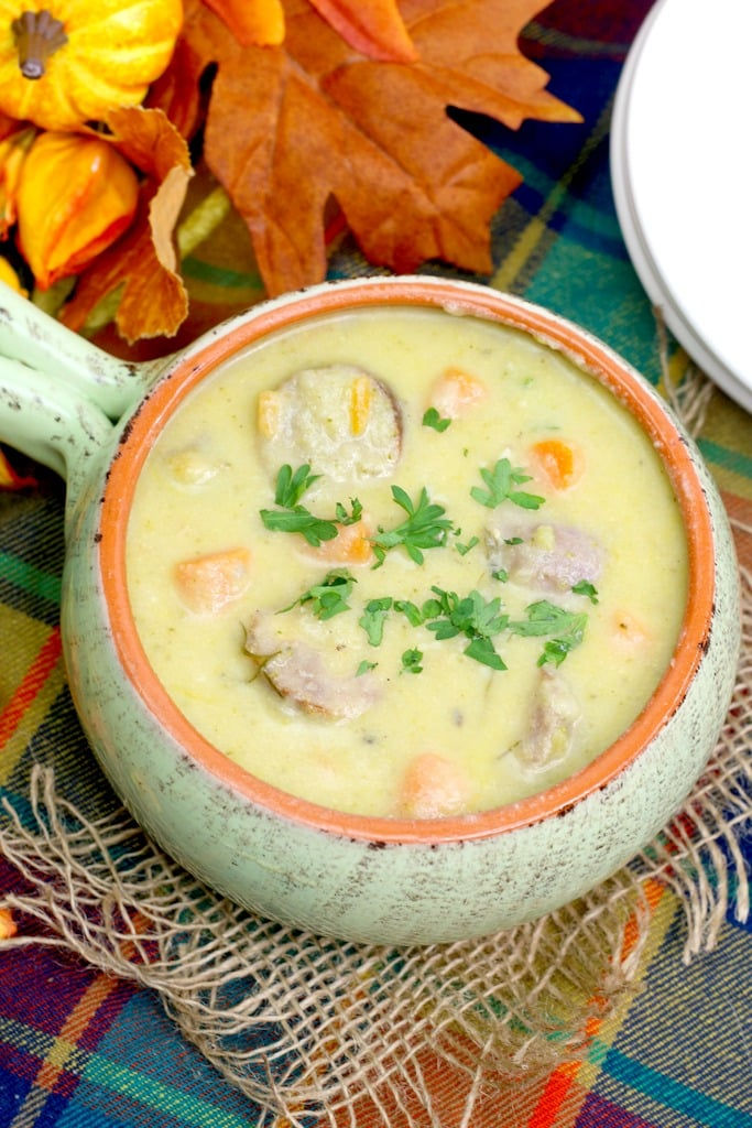 Cheddar & Ale Bratwurst Soup - Best Crafts and Recipes