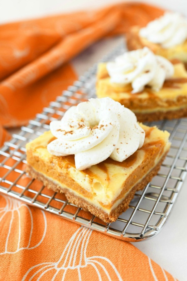 Pumpkin Swirl Cheesecake Bars - Best Crafts and Recipes