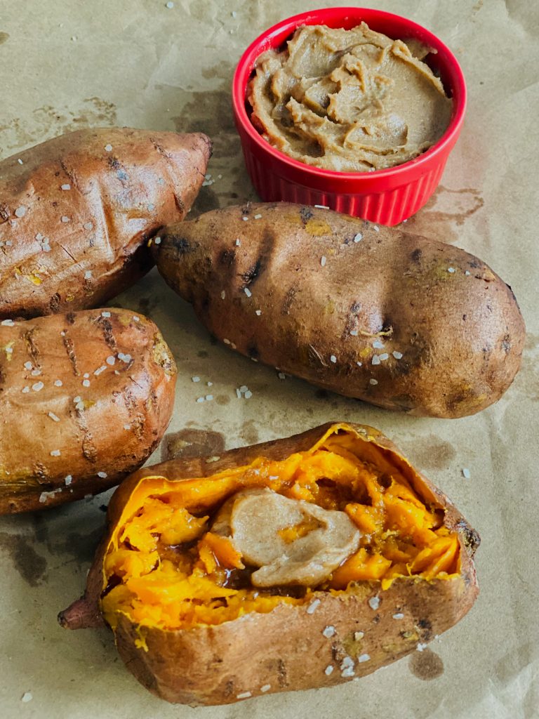 baked sweet potatoes with cinnamon butter