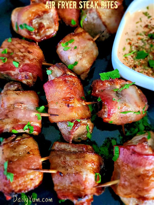 Air Fryer Bacon Wrapped Steak Bites Best Crafts and Recipes