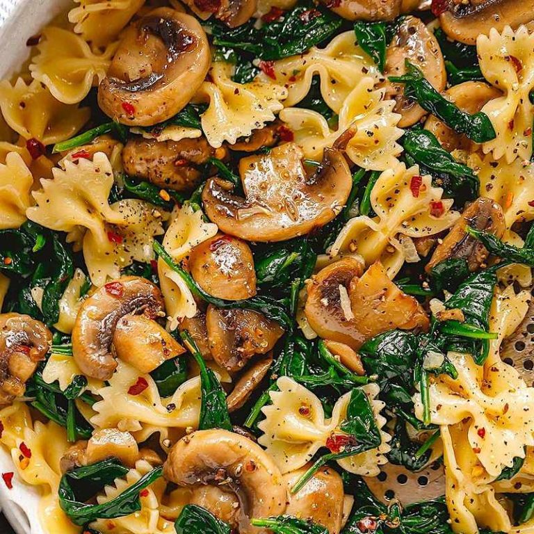 Parmesan Spinach Mushroom Pasta Skillet Best Crafts and Recipes