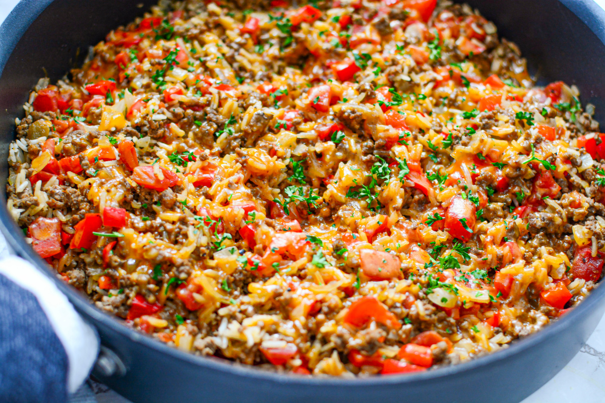 Rice and Ground Beef Dinner - Best Crafts and Recipes