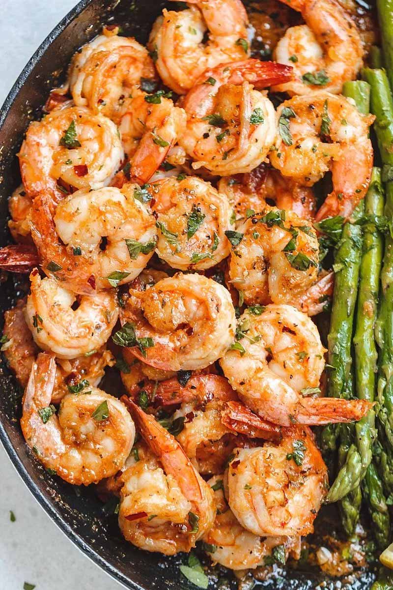 Easy Garlic Butter Shrimp with Asparagus Recipe - Best Crafts and Recipes