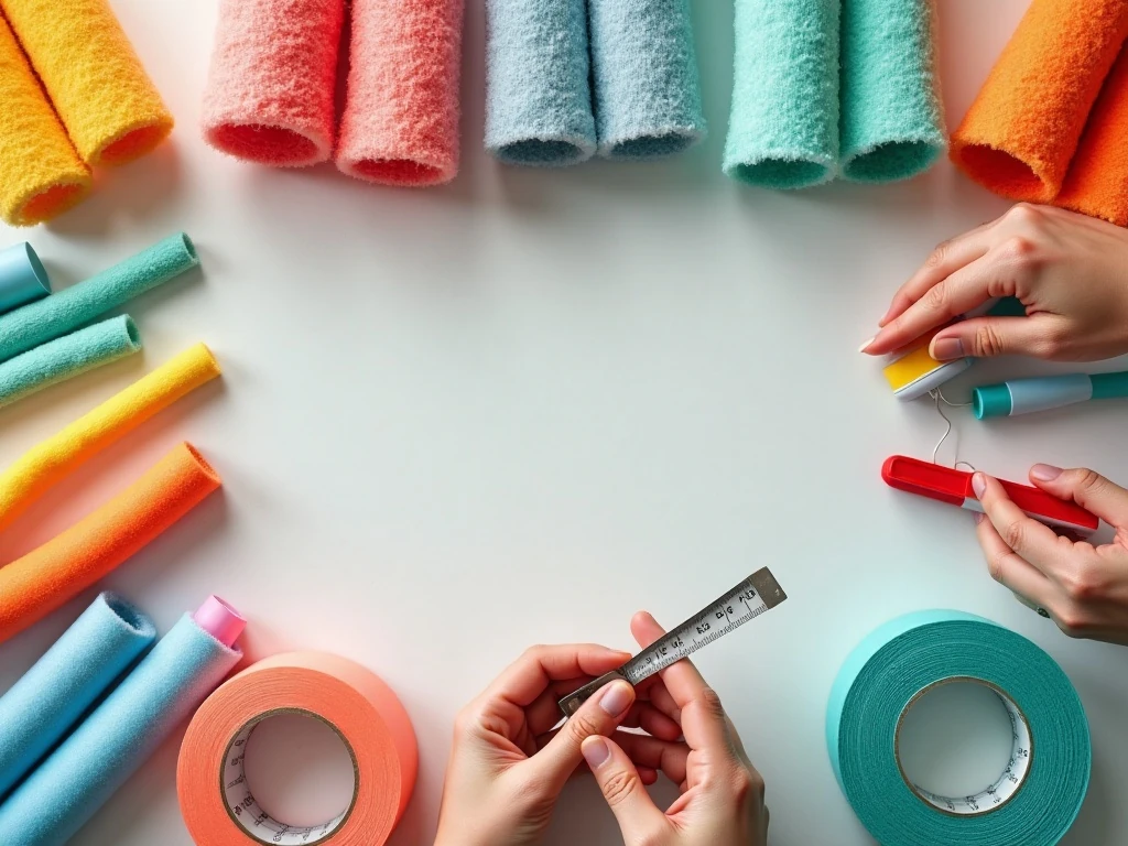 Pool noodles and household supplies prepared for creative DIY projects