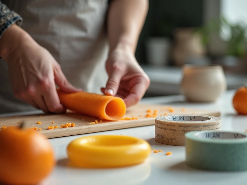 Cutting a pool noodle into cable organizer rings