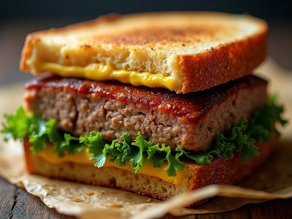 Leftover 1770 House meatloaf served in a toasted sandwich