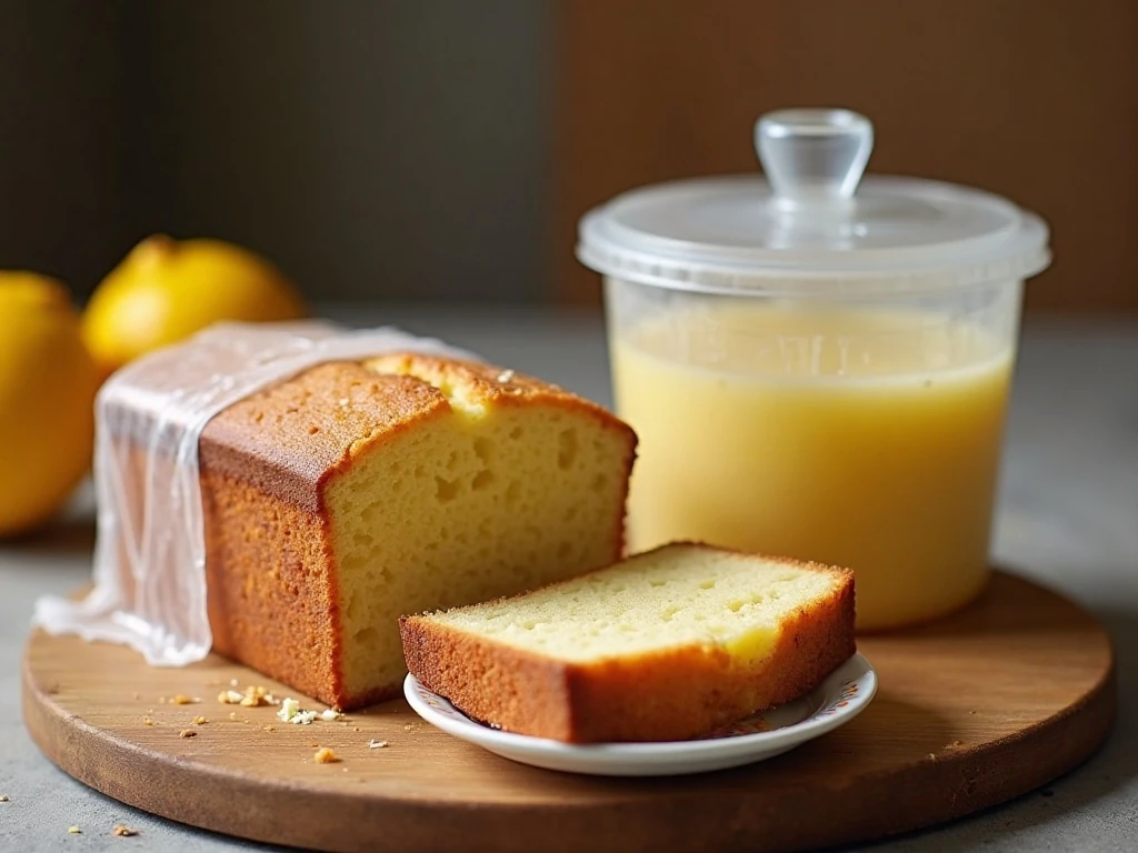 Lemon pound cake ready for storage and serving