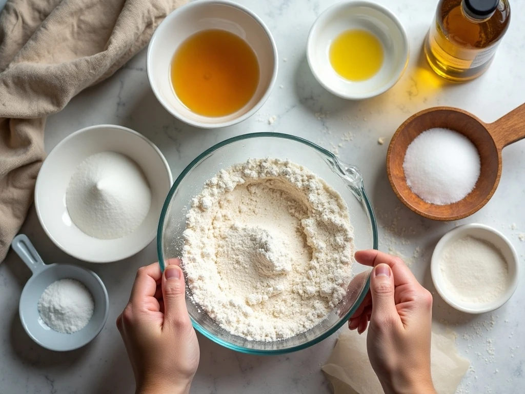 Ingredients for easy two-hour crockpot bread