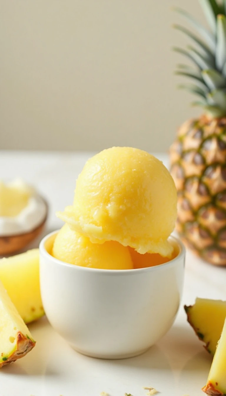 Easy 2-Ingredient Pineapple Sorbet Recipe