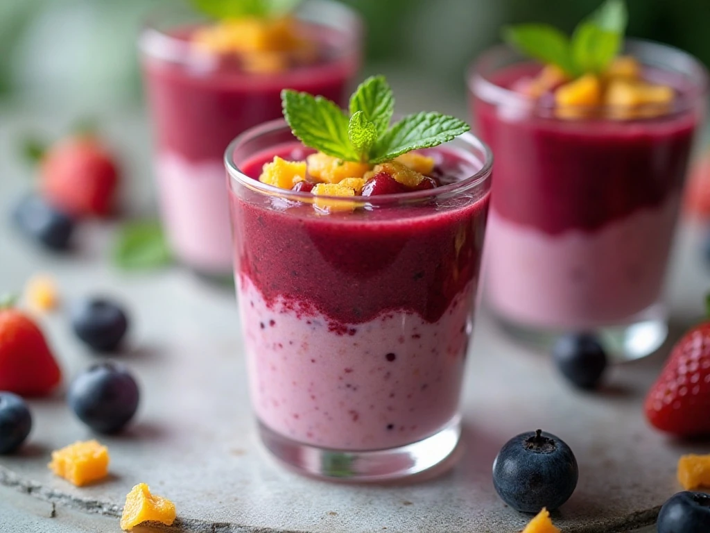 Chilled dessert portions prepared for storage and serving