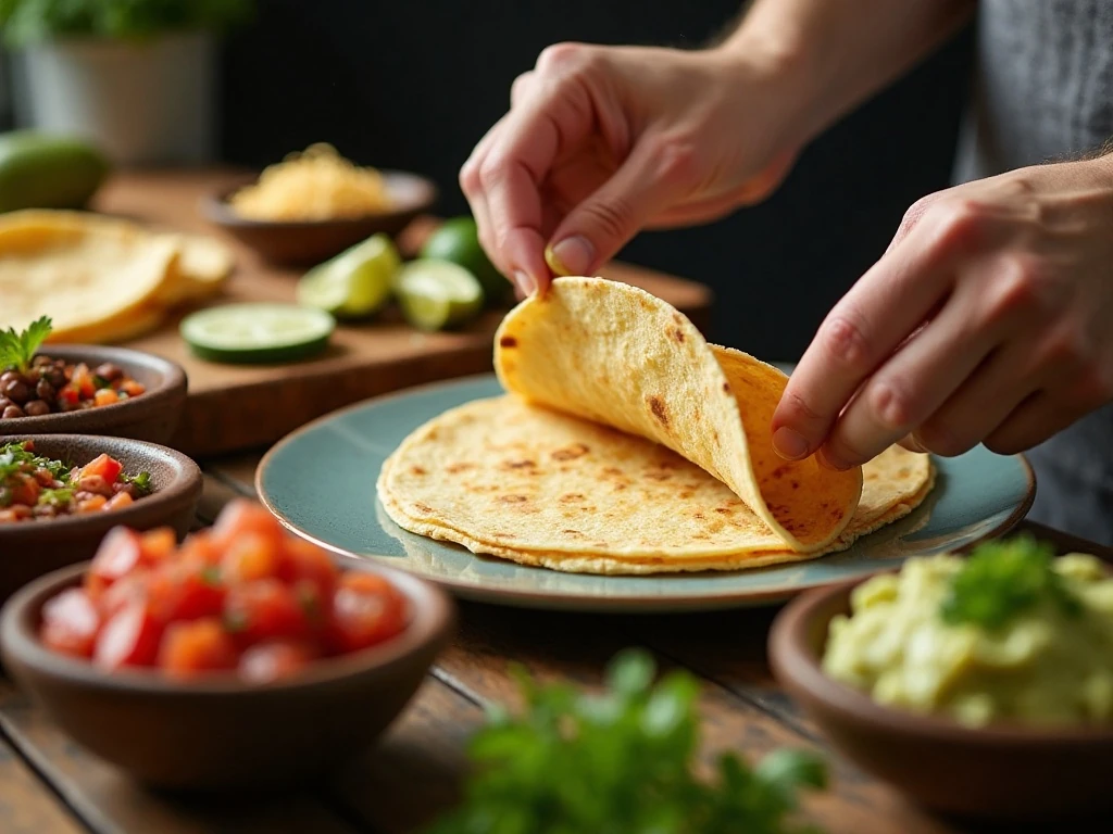 Preparing tacos and toppings for a Cinco de Mayo celebration
