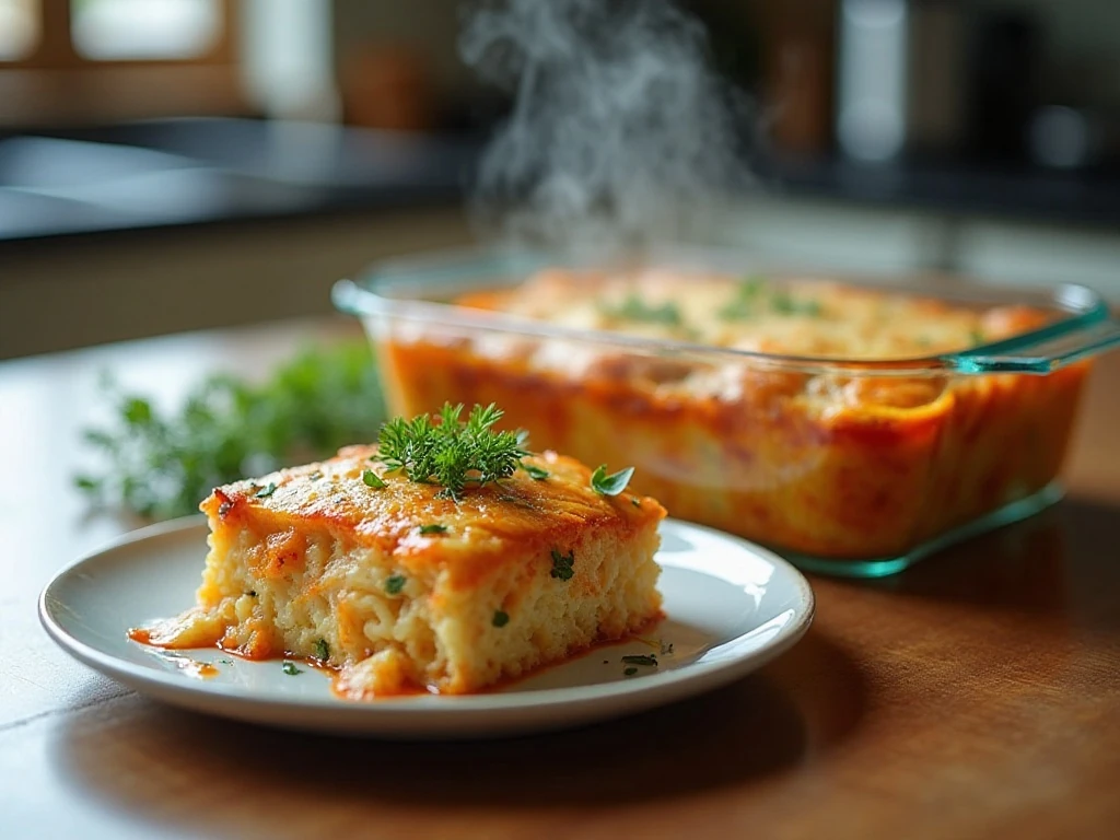 Casserole leftovers portioned for storage and reheating