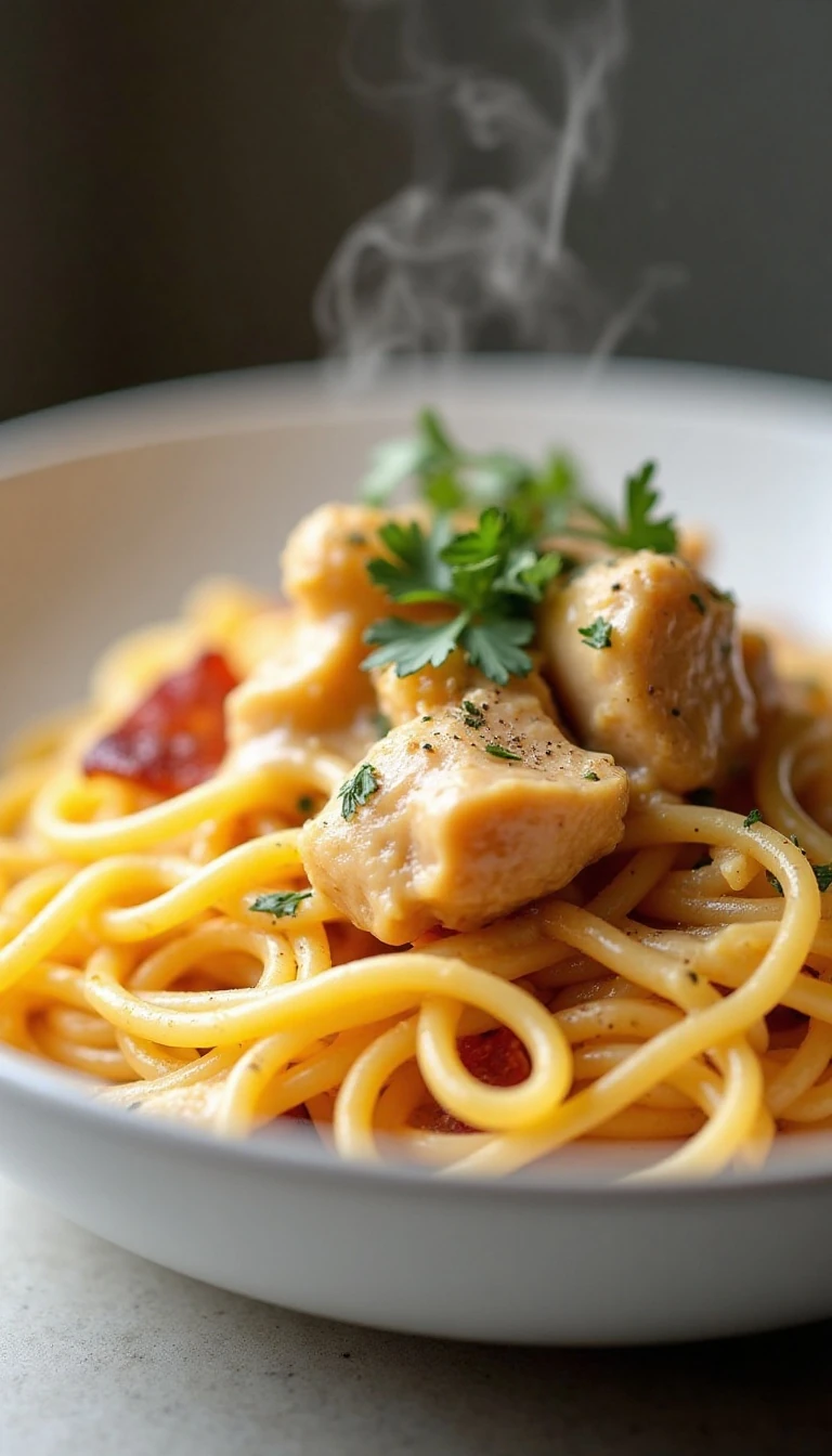 Easy 3-Cheese Chicken Carbonara Recipe with Bacon