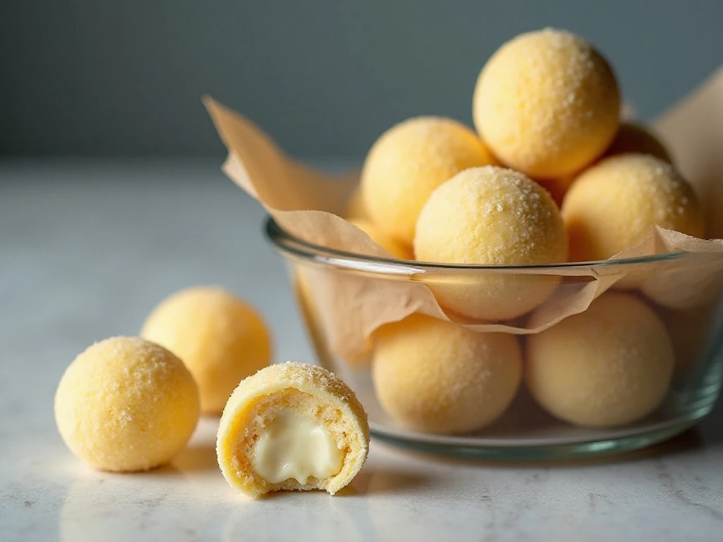 Chilled cheesecake keto fat bombs stored in an airtight container