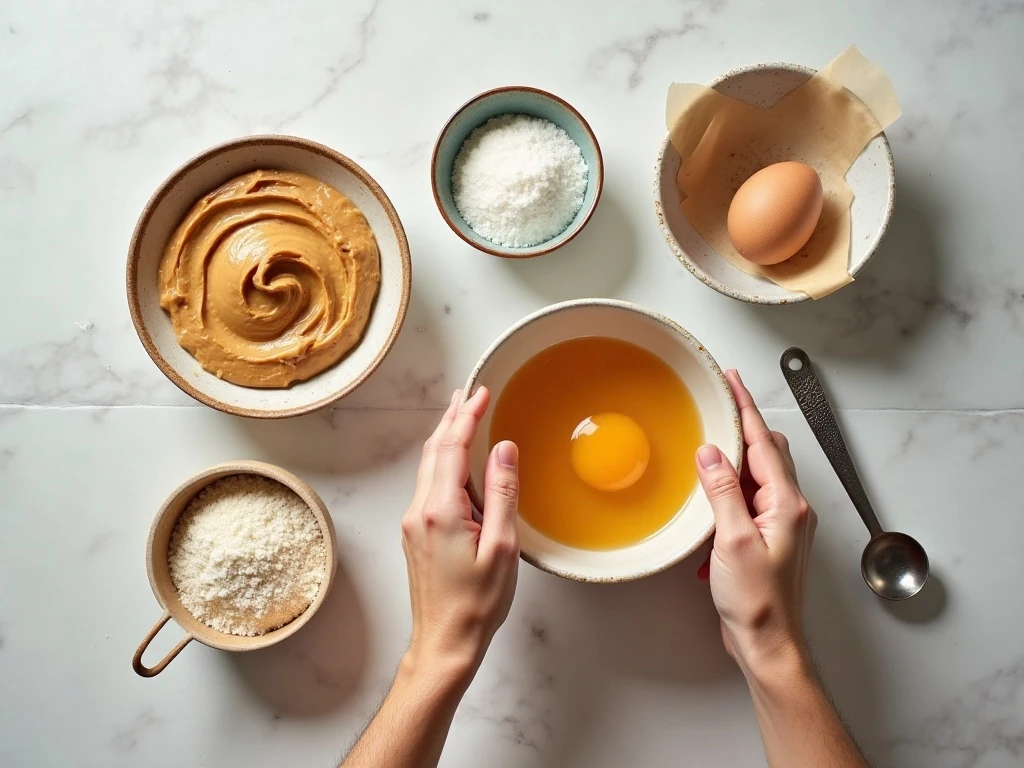 Three ingredients for easy peanut butter cookies