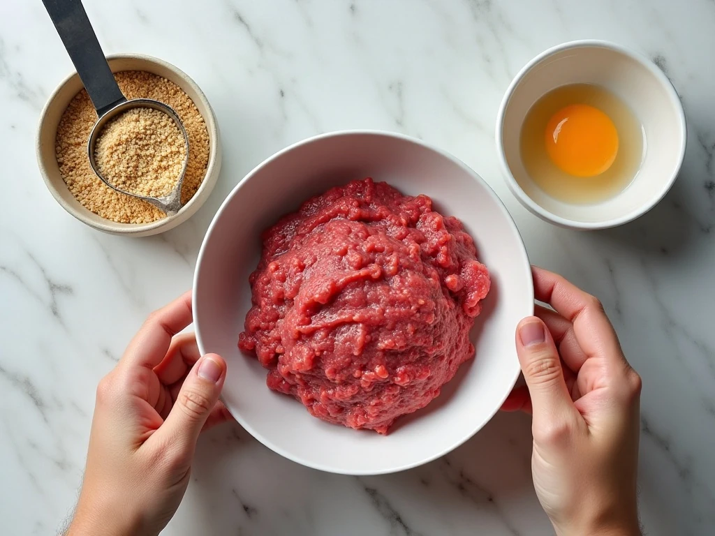 Three ingredients for quick homemade meatballs