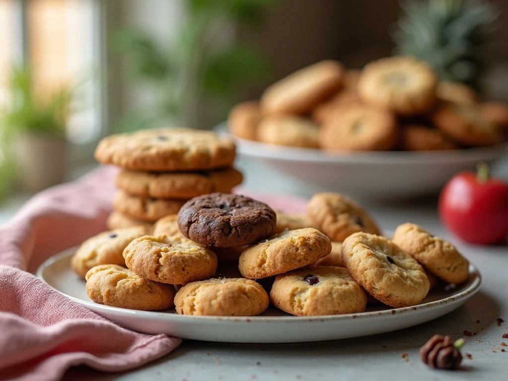 Assorted homemade cookies prepared for freezer baking