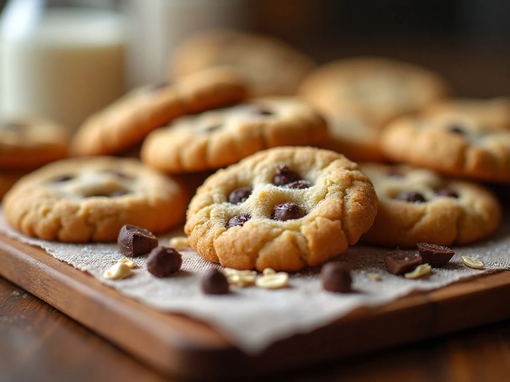 Close-up of freshly baked freezer-friendly cookies