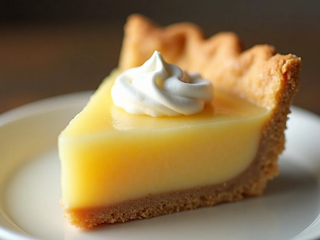Close-up of chilled pineapple pie texture and crust