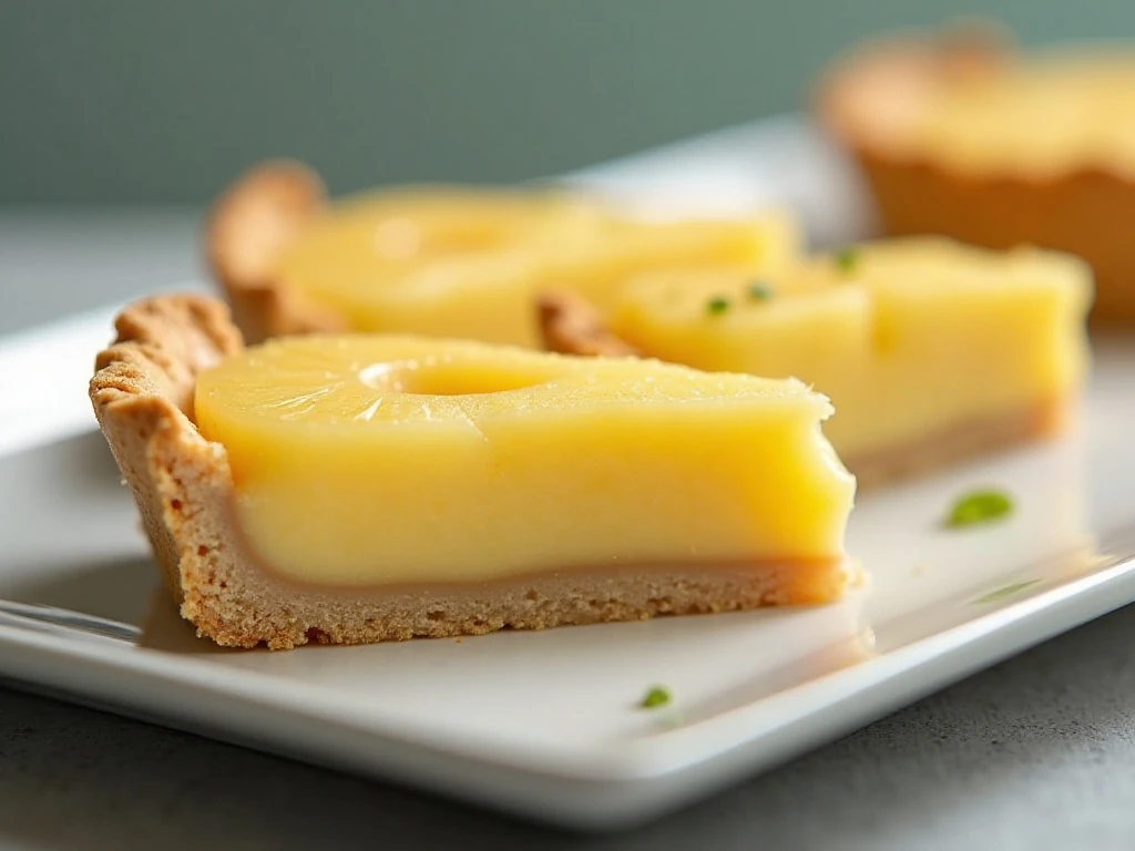 Chilled pineapple pie slices ready to serve