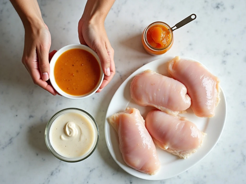 Ingredients for four-ingredient sweet and tangy chicken