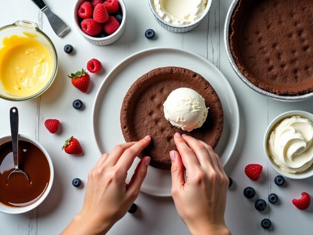 Ingredients for patriotic 4th of July ice cream pie