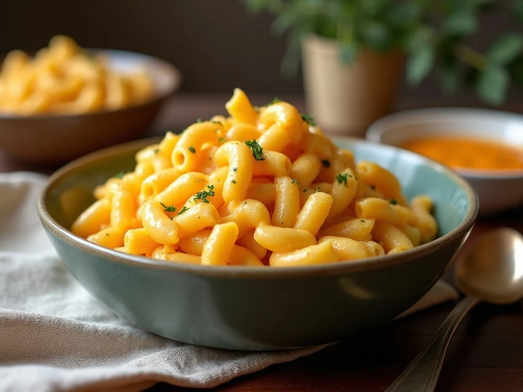Creamy five-ingredient slow cooker mac and cheese served in a bowl