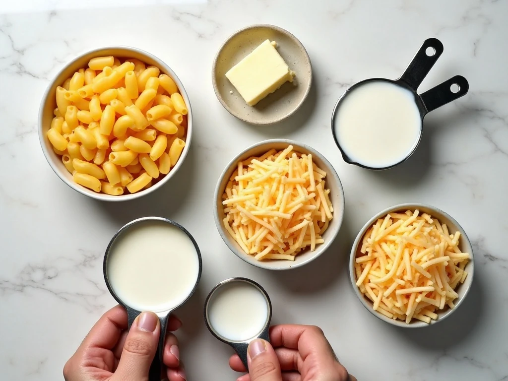 Five ingredients for crockpot macaroni and cheese