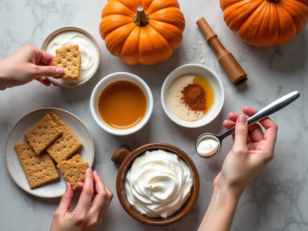 Ingredients for maple pumpkin pie parfaits