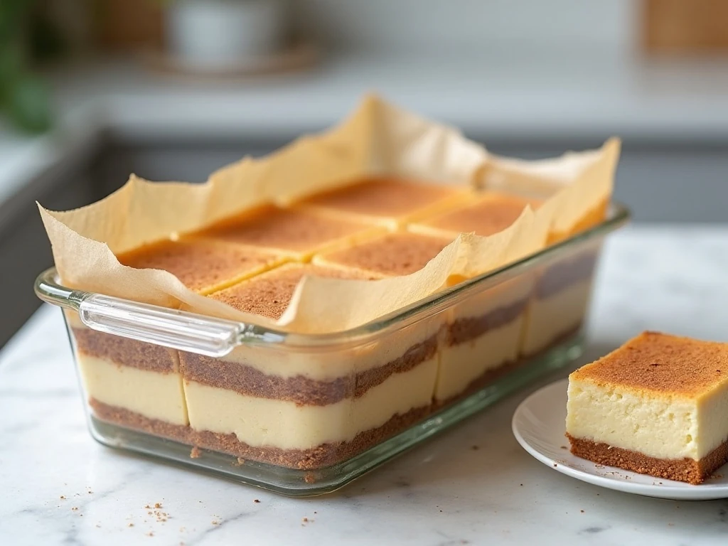 Cinnamon cheesecake bars prepared for refrigerated storage