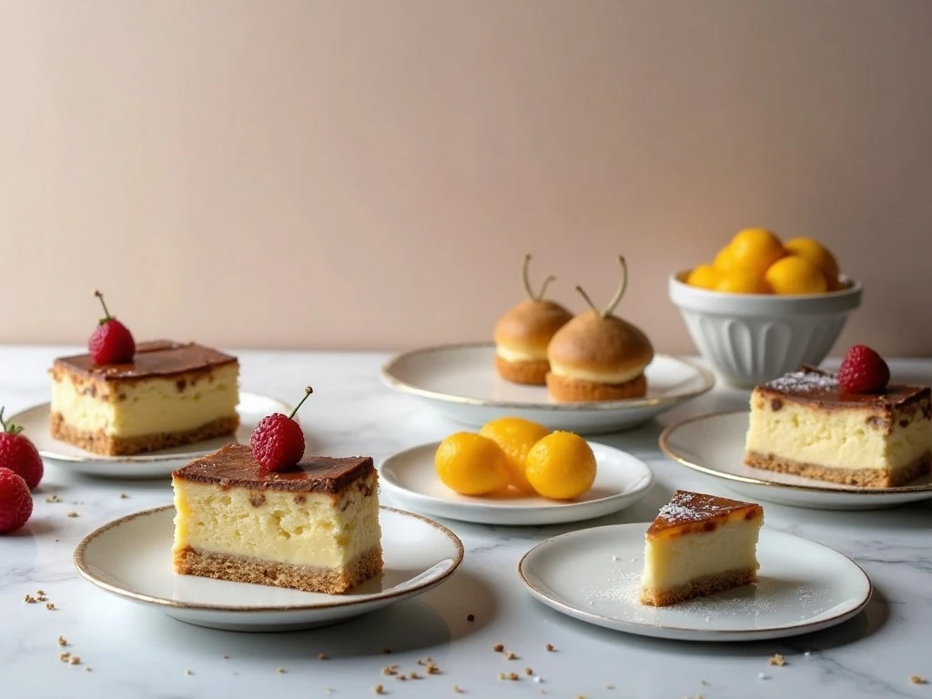 A varied spread of beautifully presented gluten-free desserts