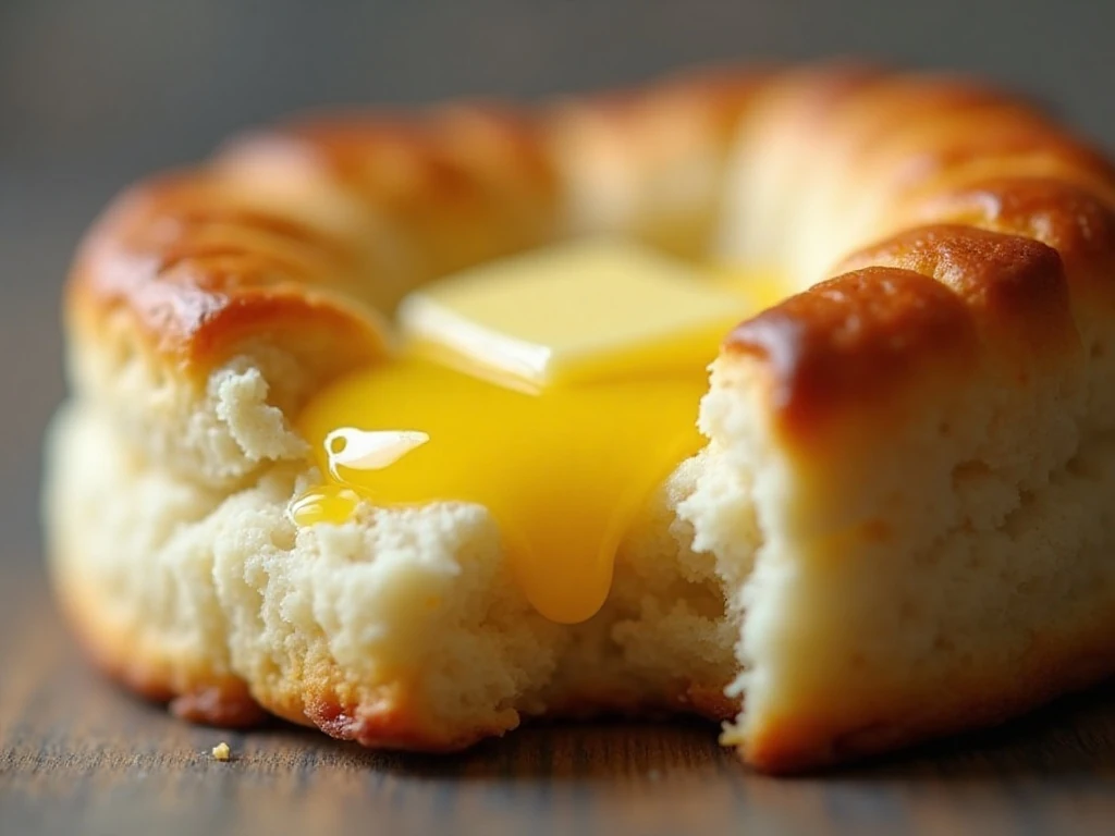 Close-up of the tender interior and golden crust of a 7-Up biscuit