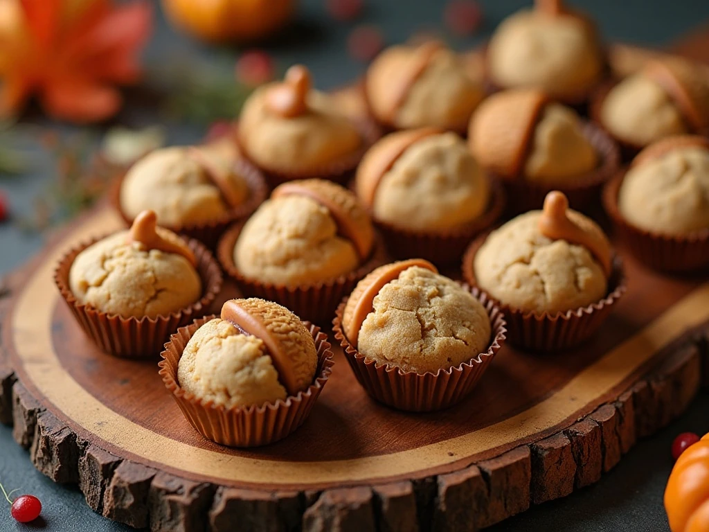 Nutter Butter acorn cookies arranged for a fall party