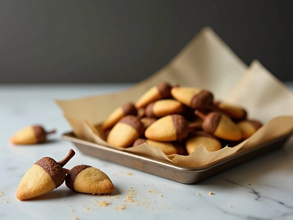 Covered Nutter Butter acorn cookies ready for storage