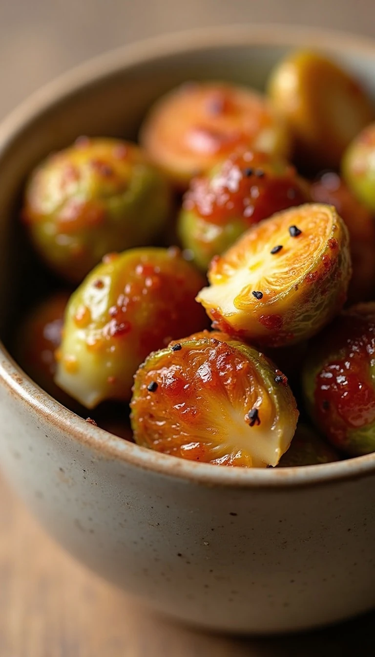 Air Fried Brussels Sprouts with Pepper Jelly Recipe