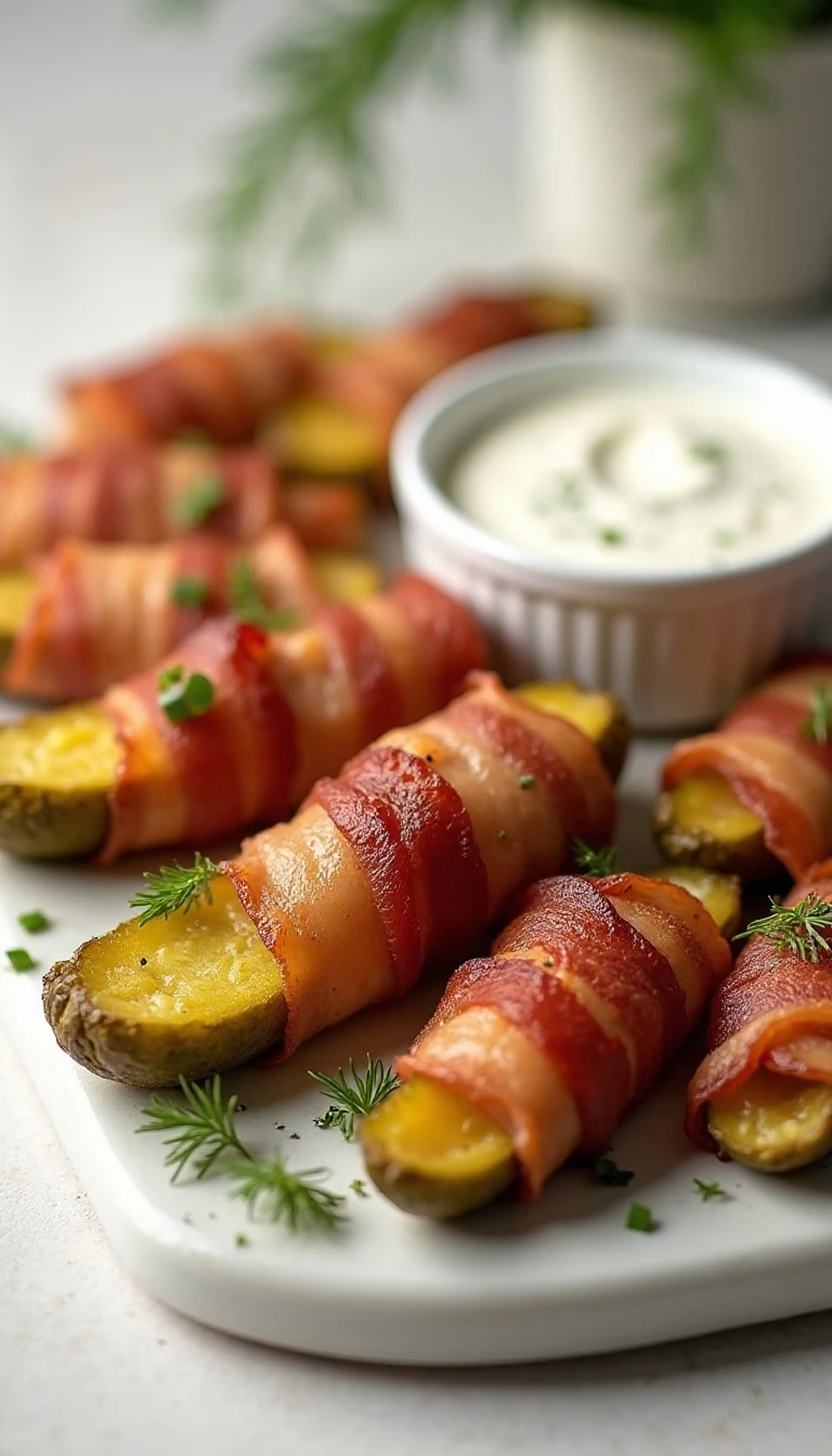 Air Fried Pickles with Bacon and Ranch Recipe