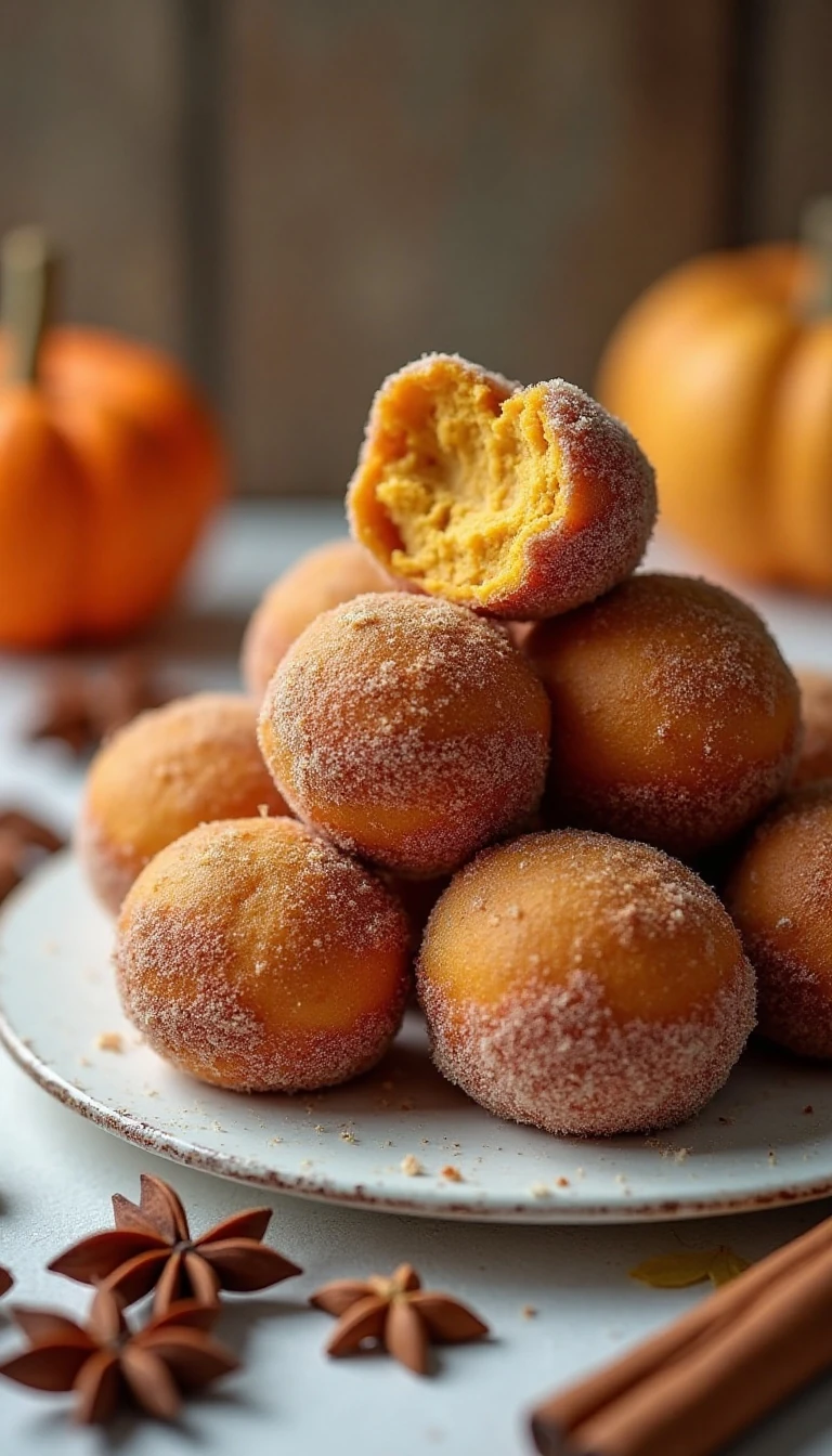 Air Fried Pumpkin Spice Cream Cheese Donut Holes