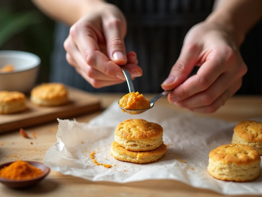 Filling and shaping pumpkin spice cream cheese donut holes