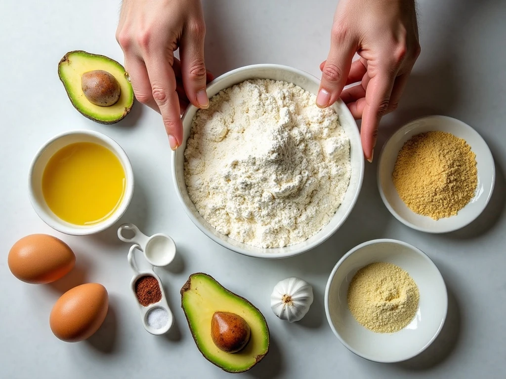 Ingredients for crispy air fryer avocado fries