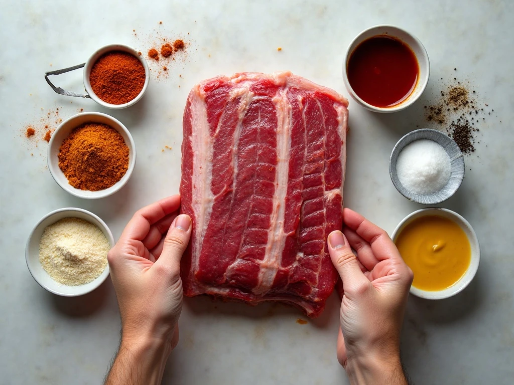 Ingredients for air fryer baby back ribs and dry rub