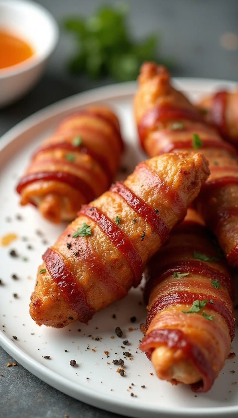 Crispy Air Fryer Bacon Wrapped Chicken Tenders Recipe