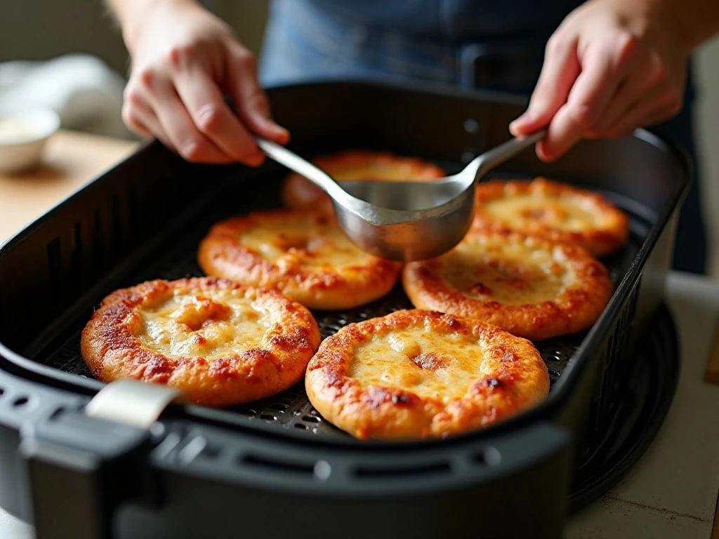 Reheating leftover bagel pizzas in an air fryer